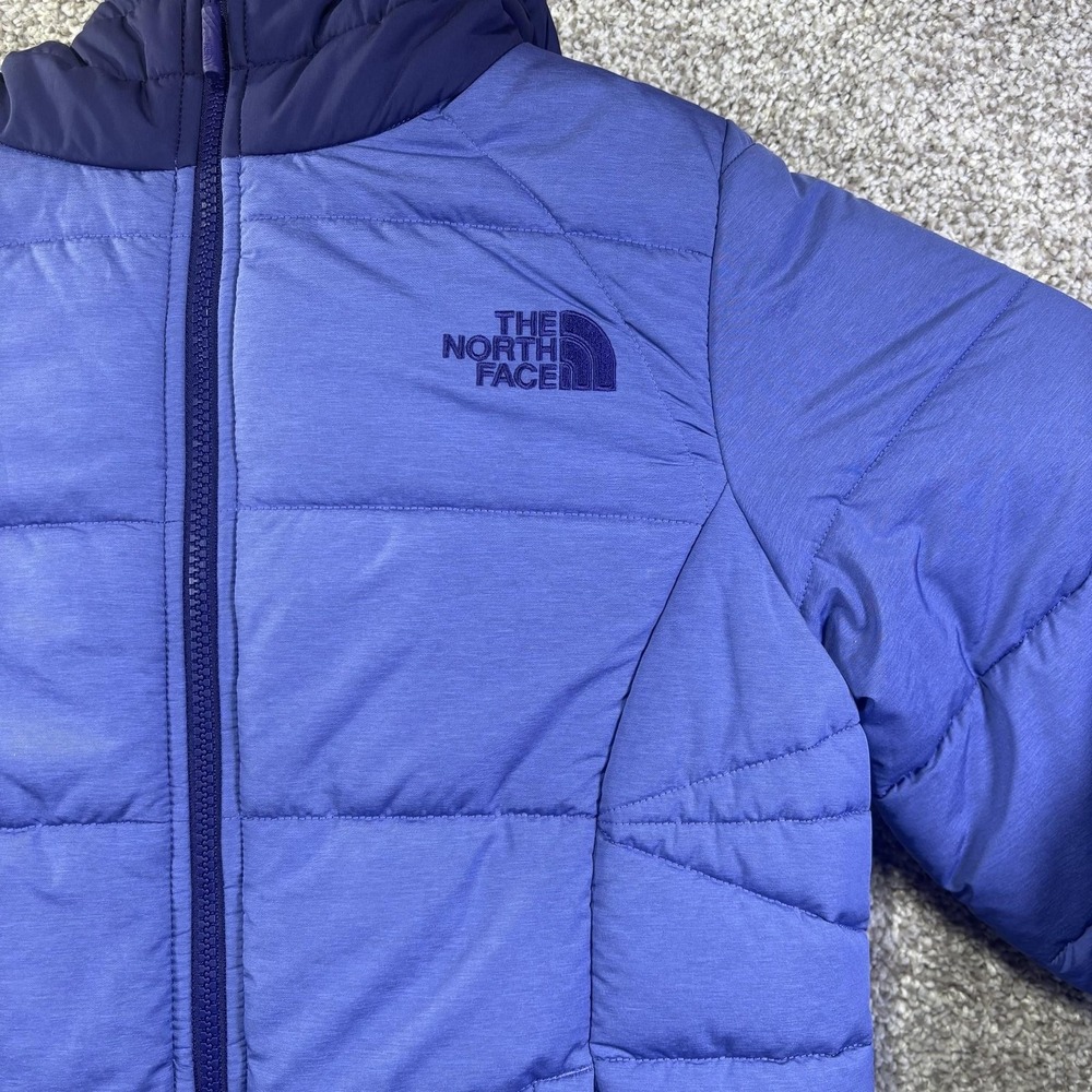 The North Face Jacket Womens Medium Blue Hooded Quilted Puffer Full Zip Warm - Picture 3 of 10